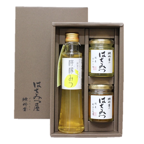 雅蜂園おすすめギフト【国産蜂蜜120g2本、ハニードリンク檸檬みつ】